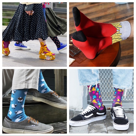 2/$15🎉 Stay Weird Yellow Crew Socks | Save on Shipping & Bundle 2 Pairs … - Picture 8 of 12